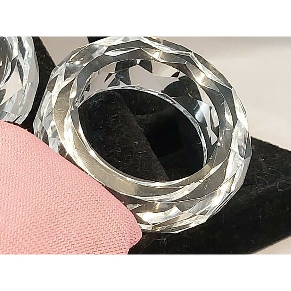 Crystal Napkin Rings Fascetted Spring Wedding Table Decor 2.5" Set of 4 Clear - Picture 7 of 8